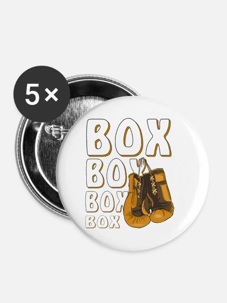 BOXHANDSCHUHE BOX - Buttons klein 25 mm (5er Pack) - Weiß
