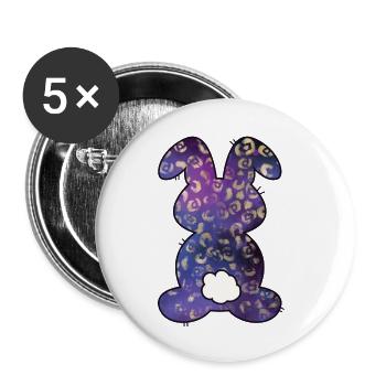 Leopard Pattern Rabbit Easter - Buttons small 1''/25 mm (5-pack) - white - Front