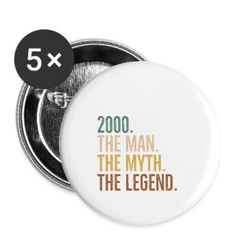 Februar 2000 The Man The Myth The Legend - Buttons klein 25 mm (5er Pack) - Weiß - Vorne