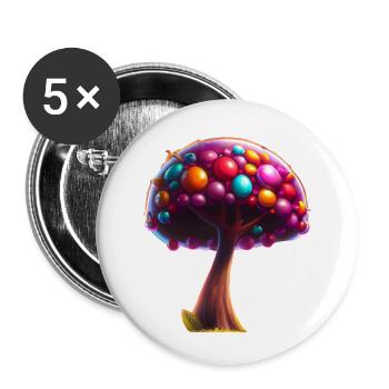 Süßigkeiten Baum - Buttons klein 25 mm (5er Pack) - Weiß - Vorne