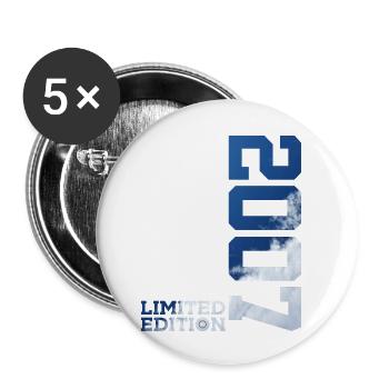 LIMITED EDITION 2007 19. GEBURTSTAG - Buttons klein 25 mm (5er Pack) - Weiß - Vorne