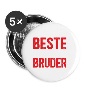 So Sieht Der Beste Große Bruder Der Welt Aus - Buttons klein 25 mm (5er Pack) - Weiß - Vorne