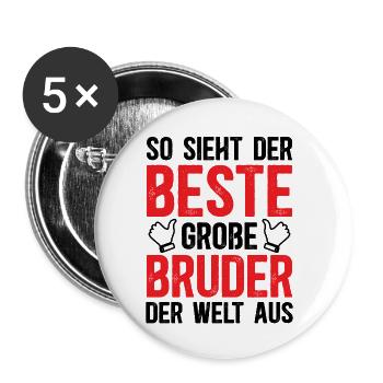 So Sieht Der Beste Große Bruder Der Welt Aus - Buttons klein 25 mm (5er Pack) - Weiß - Vorne