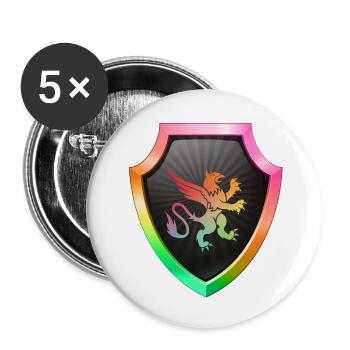 Logo du bouclier Emblème esports Sword Crest symbol lion - Lot de 5 petits badges (25 mm) - blanc - Devant