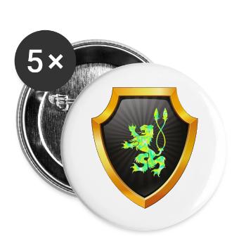 Shield logo esports emblem Sword Crest symbol lion - Buttons small 1''/25 mm (5-pack) - white - Front