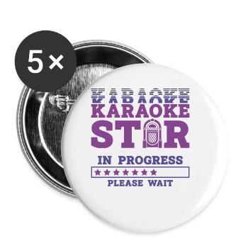 Karaoke Singer Karaoke Star In - Buttons klein 25 mm (5er Pack) - Weiß - Vorne