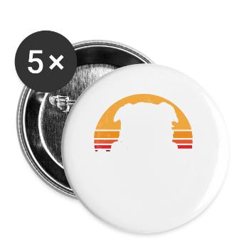 Cute AUSSIE dog cool retro sunset whisperer - Buttons small 1''/25 mm (5-pack) - white - Front