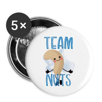 Gender Reveal Team Nuts Matching Family Baby Party - Buttons small 1''/25 mm (5-pack) - white - Front