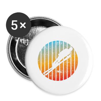 Skispringer Skifliegen Wintersport Skisprung Ski - Buttons klein 25 mm (5er Pack) - Weiß - Vorne