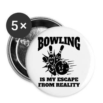 Bowler Bowling Bowling Bowling Ball Kegel Gift - Buttons small 1''/25 mm (5-pack) - white - Front
