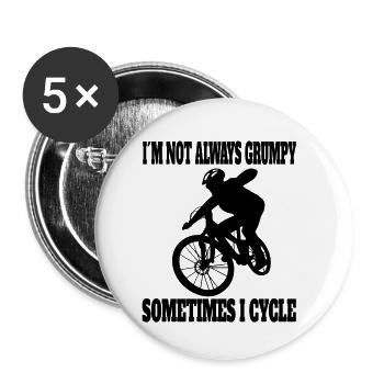 Bike Cycling Mountainbike Bike Tour Cycling - Buttons small 1''/25 mm (5-pack) - white - Front