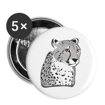 Guépard - Lot de 5 petits badges (25 mm) - blanc - Devant