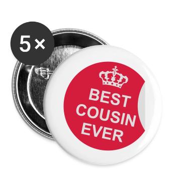 best cousin ever Zitat - Buttons klein 25 mm (5er Pack) - Weiß - Vorne