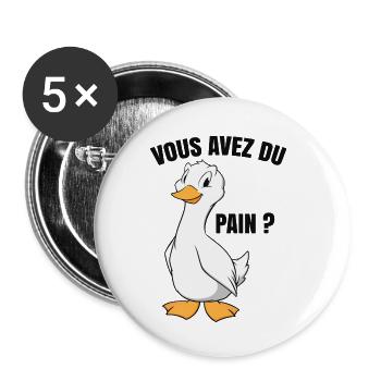 Amoureux Du Canard - Lot de 5 petits badges (25 mm) - blanc - Devant