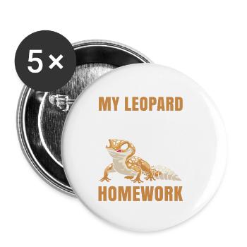 My leopard gecko has eaten my homework - Buttons small 1''/25 mm (5-pack) - white - Front