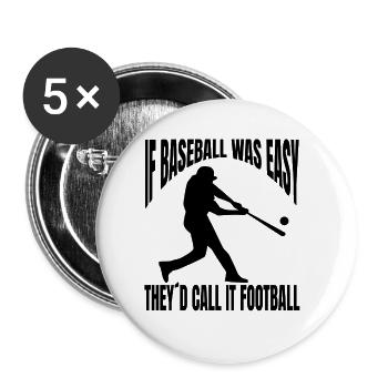 Baseball Baseballspiel Geschenk Baseballliebhaber - Buttons klein 25 mm (5er Pack) - Weiß - Vorne