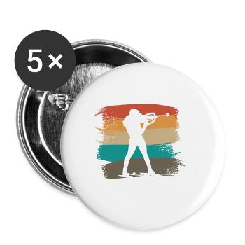 Rétro facilement distrait par Biathlon Biathlète - Lot de 5 petits badges (25 mm) - blanc - Devant