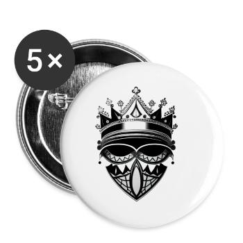 Krone Symbol König und Königin Liebe Art 1 - Buttons klein 25 mm (5er Pack) - Weiß - Vorne