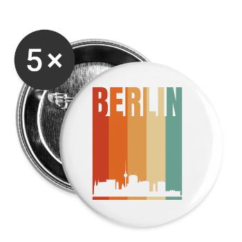 Berlin - Buttons klein 25 mm (5er Pack) - Weiß - Vorne