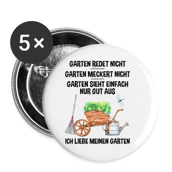 Garten Lustiger Spruch Hobby Gärtner Geschenkidee - Buttons klein 25 mm (5er Pack) - Weiß - Vorne