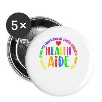 Fun Squad School Assistant Principal Health Aide - Buttons klein 25 mm (5er Pack) - Weiß - Vorne