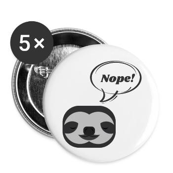 Non! Conception de paresseux amusant pour les opposants - Lot de 5 petits badges (25 mm) - blanc - Devant