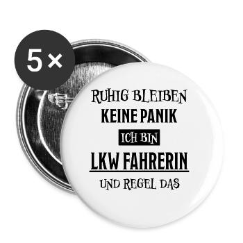 LKW Fahrerin Fun Spruch Lastwagenfahrerin Geschenk - Buttons klein 25 mm (5er Pack) - Weiß - Vorne
