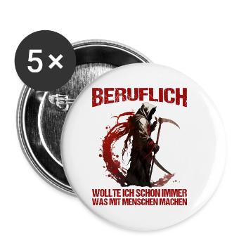 Beruflich schon immer was mit Menschen machen - Buttons klein 25 mm (5er Pack) - Weiß - Vorne