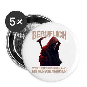 Beruflich schon immer was mit Menschen machen - Buttons klein 25 mm (5er Pack) - Weiß - Vorne