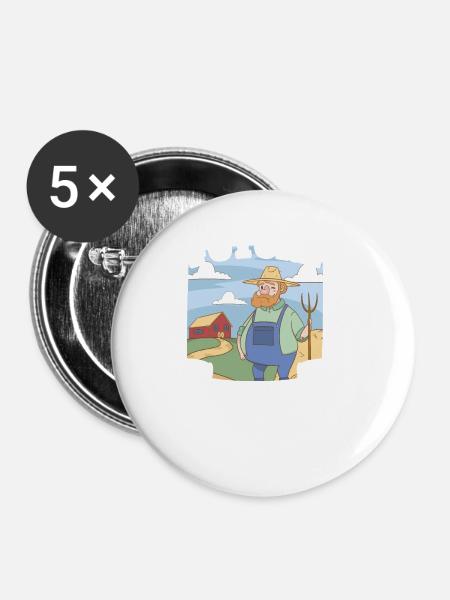 Future Farmer - Buttons klein 25 mm (5er Pack) - Weiß