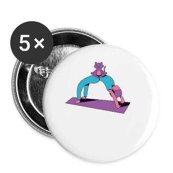 Just A Boy Who Loves Yoga - Buttons klein 25 mm (5er Pack) - Weiß - Vorne