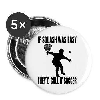 Jeu de squash Jeu de racquetball Joueur de racquetball - Lot de 5 petits badges (25 mm) - blanc - Devant