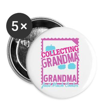 I'm A STAMP Collecting GRANDMA Retro Collector - Buttons small 1''/25 mm (5-pack) - white - Front