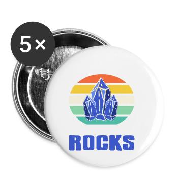 I'm Not Lost I'm Collecting Rocks Retro Collector - Buttons klein 25 mm (5er Pack) - Weiß - Vorne