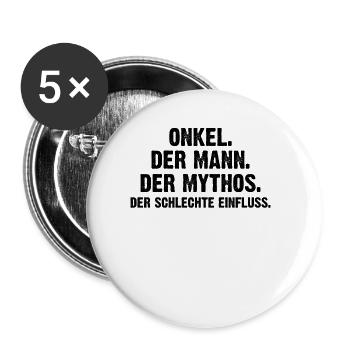 Onkel Der Mann Der Mythos - Buttons klein 25 mm (5er Pack) - Weiß - Vorne