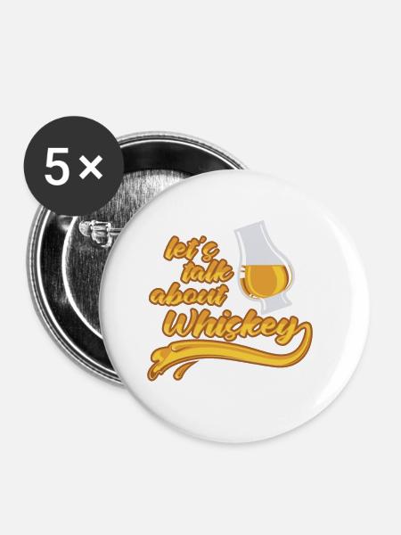 Let's talk about Whiskey - Buttons klein 25 mm (5er Pack) - Weiß