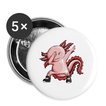 Dabbing Newt Design Kids Dancing Dance School - Buttons small 1''/25 mm (5-pack) - white - Front