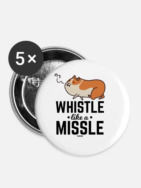 Hamster pfeift ein Lied - Buttons klein 25 mm (5er Pack) - Weiß