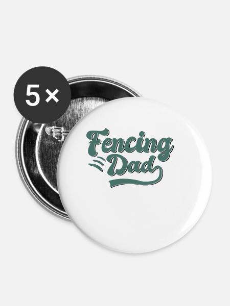 Fechten Papa Geschenk - Buttons klein 25 mm (5er Pack) - Weiß