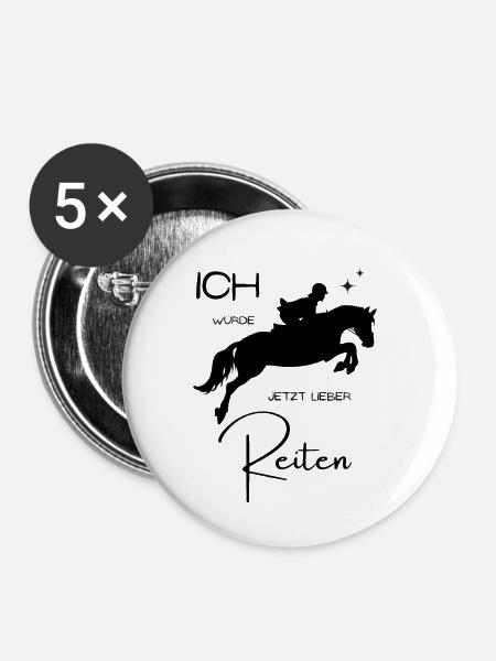 Lieber Reiten - Buttons klein 25 mm (5er Pack) - Weiß