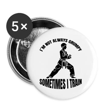 Kampfkunst Judo Aikido Karate Hapkido Kampfsport - Buttons klein 25 mm (5er Pack) - Weiß - Vorne
