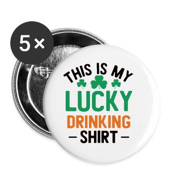 Irish Ireland Flag Irish roots Irish origin - Buttons small 1''/25 mm (5-pack) - white - Front