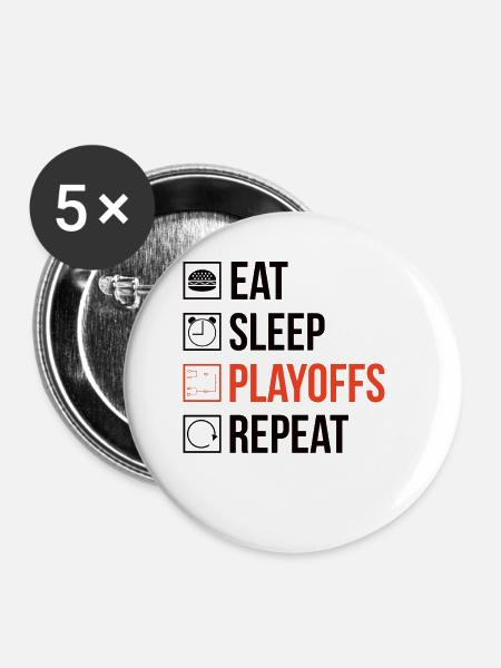 Eishockeyspieler Playoffs - Buttons klein 25 mm (5er Pack) - Weiß