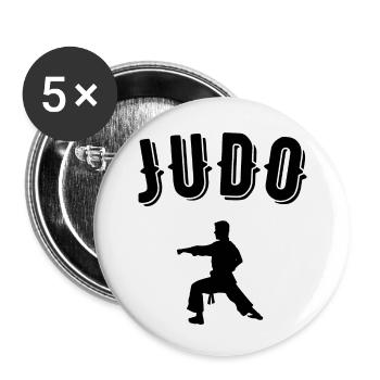 Judo - Buttons klein 25 mm (5er Pack) - Weiß - Vorne