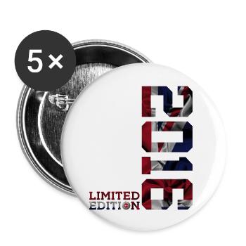 ANGLETERRE ÉDITION LIMITÉE 2016 ROYAUME-UNI 9E ANNIVERSAIRE - Lot de 5 petits badges (25 mm) - blanc - Devant