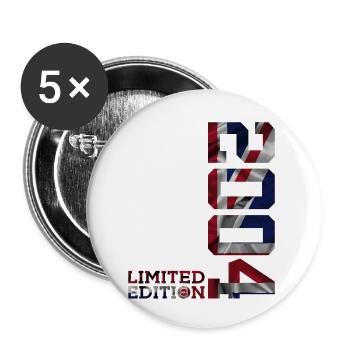 ÉDITION LIMITÉE ANGLETERRE 2004 22E ANNIVERSAIRE AU ROYAUME-UNI - Lot de 5 petits badges (25 mm) - blanc - Devant