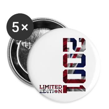 ANGLETERRE ÉDITION LIMITÉE 2001 24E ANNIVERSAIRE DU ROYAUME-UNI - Lot de 5 petits badges (25 mm) - blanc - Devant