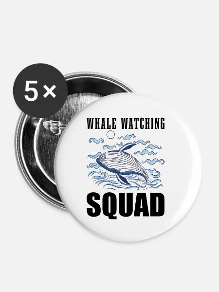 Walbeobachter Spruch Wal Fans Buckelwale - Buttons klein 25 mm (5er Pack) - Weiß