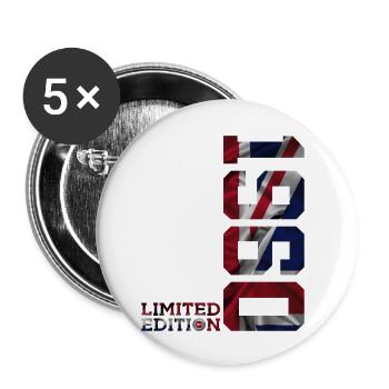 ÉDITION LIMITÉE ANGLETERRE 1960 ROYAUME-UNI 66E ANNIVERSAIRE - Lot de 5 petits badges (25 mm) - blanc - Devant