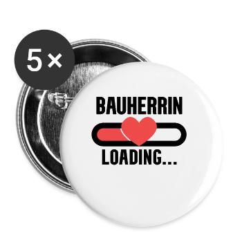 Bauherrin werden - Hausbau Baustelle Richtfest - Buttons klein 25 mm (5er Pack) - Weiß - Vorne